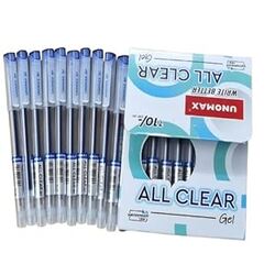 UNOMAX ALL CLEAR GEL PEN - Card Pack of 10 - Blue or Black